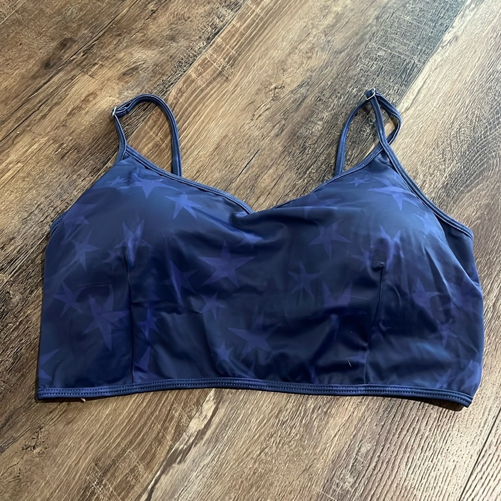 Kortni Jeane V-d Crop Top- Blue Stars
